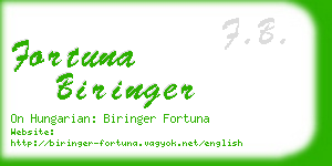 fortuna biringer business card